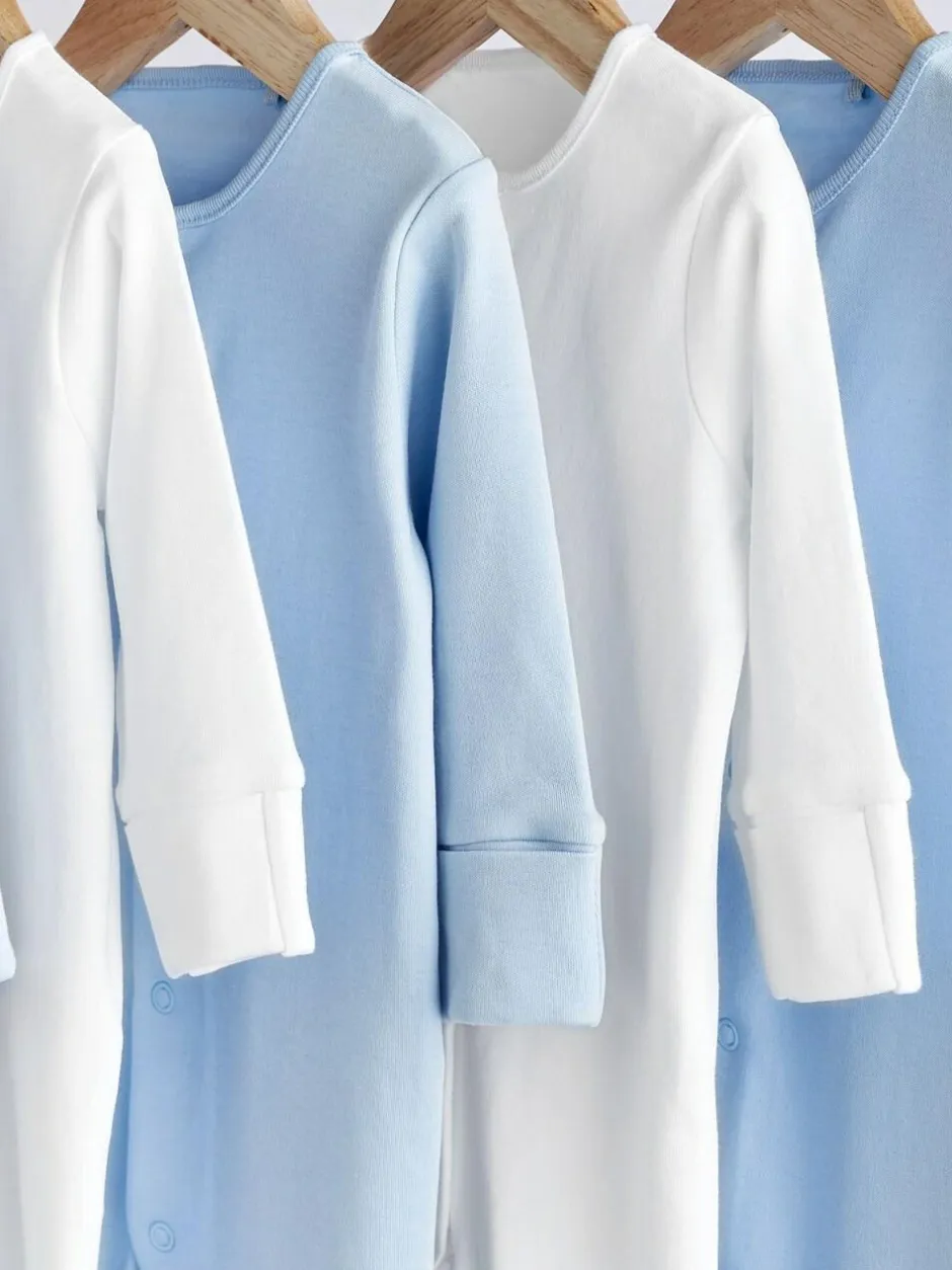 Next Blue/White 5 Pack Baby Sleepsuits (0-2yrs) Online