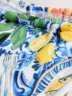 Next Tanga Bikini Bottoms Blue/White Porcelain Sardine Print Online