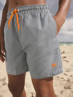 Next Stripe Swim Shorts (3-16yrs) Blue/White Online