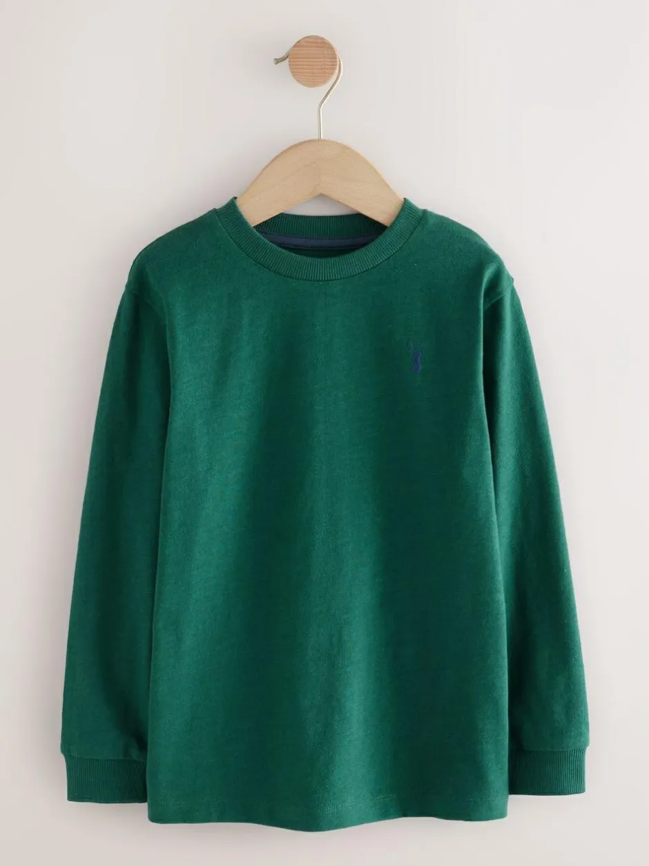 Next Long Sleeve Colourblock T-Shirts 3 Pack (3-16yrs) Blue/White/Green Discount