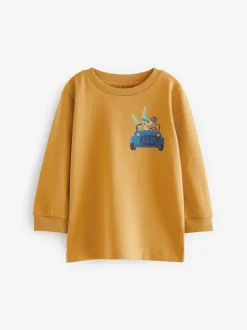 Next Long Sleeve Animal Print Character T-Shirts 3 Pack (3mths-7yrs) Blue/Yellow Safari Online