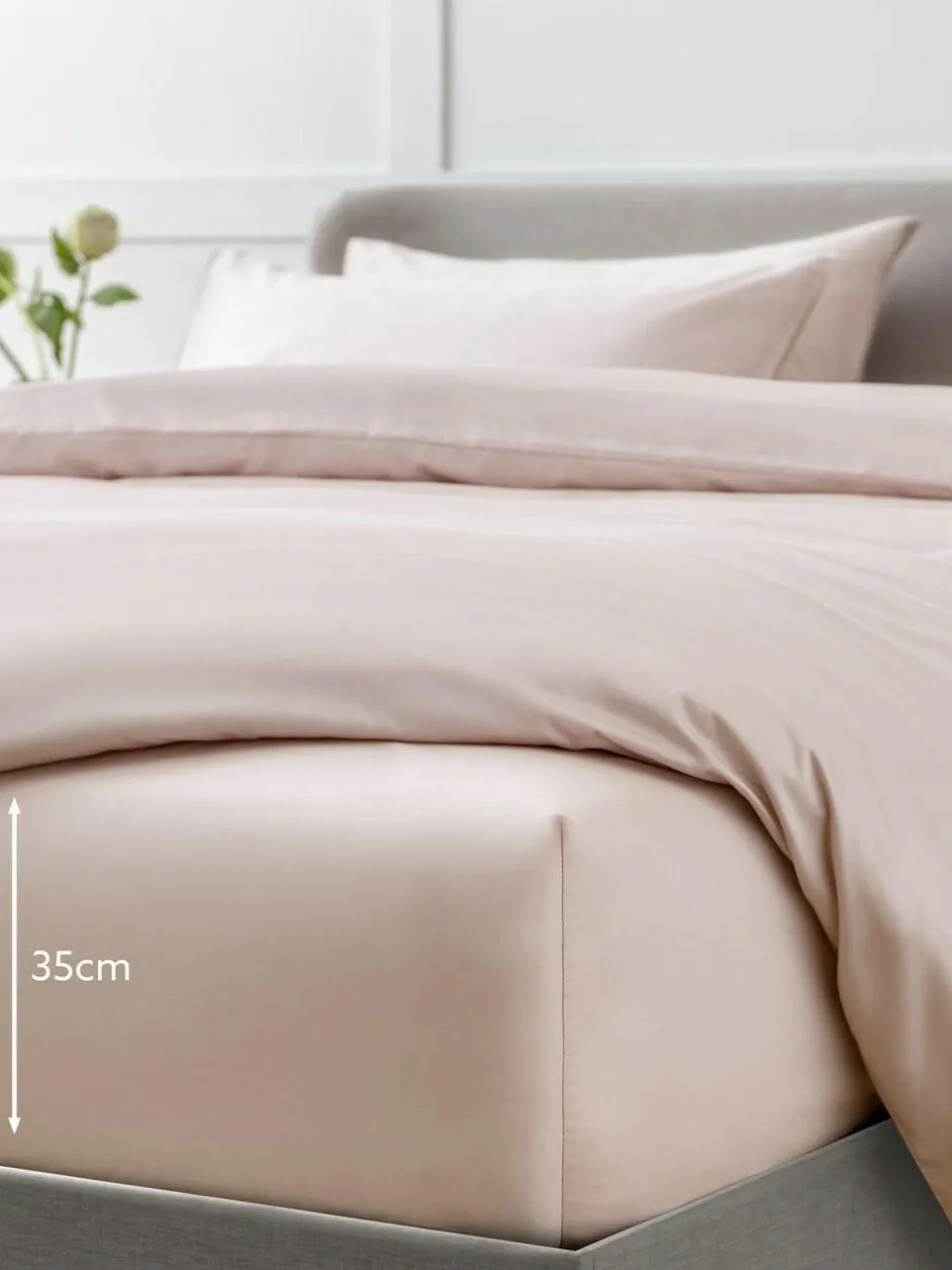 Next Blush Pink Collection Luxe 400 Thread Count Egyptian Deep Fitted Cotton Sateen Sheet Outlet