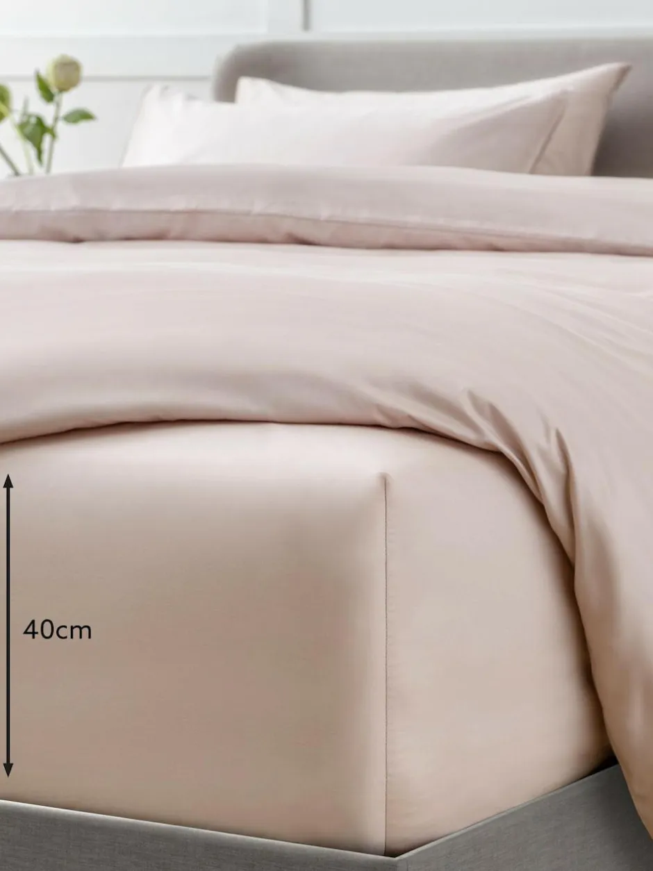 Next Blush Pink Collection Luxe 400 Thread Count Egyptian Extra Deep Fitted Cotton Sateen Sheet Sale