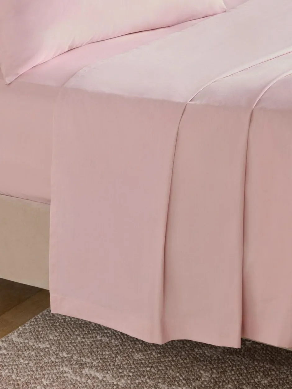 Next Cotton Rich Flat Bed Sheet Blush Pink Discount