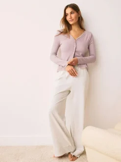 Next Blush Pink Thermal Base Layer Lace Trim Cardigan Discount