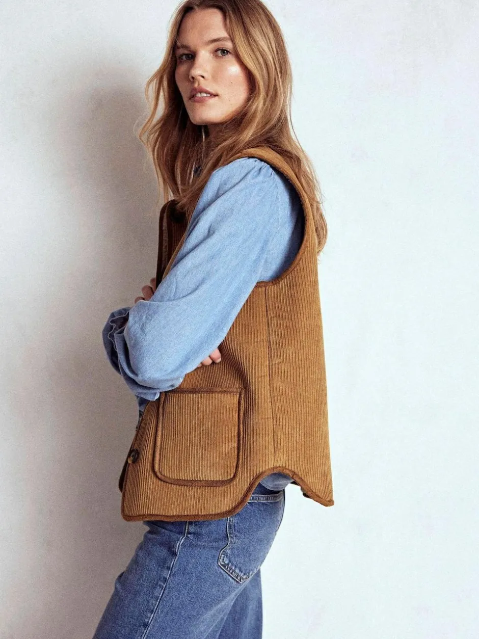 Boden Clerkenwell Reversible Gilet Natural Discount