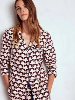 Boden Brushed Cotton Pyjama Shirt Purple Best
