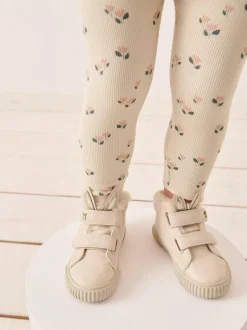 Next Bone White Bunny Standard Fit (F) Touch Fasten Strap High Top Trainers Hot
