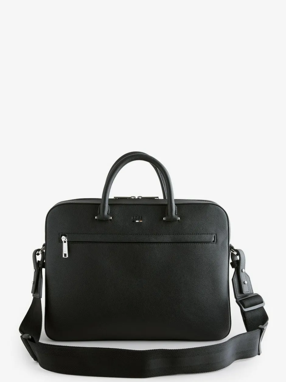 BOSS Black Grained Faux-Leather Document Case Outlet