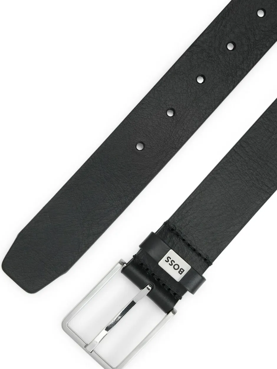 BOSS Black Logo Elio Italian Leather Belt Clearance