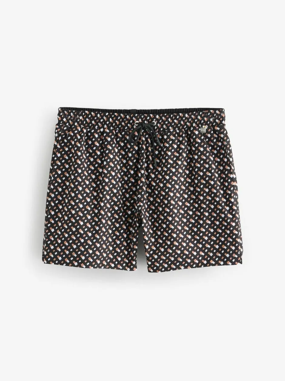 BOSS Black Printed Swim Shorts