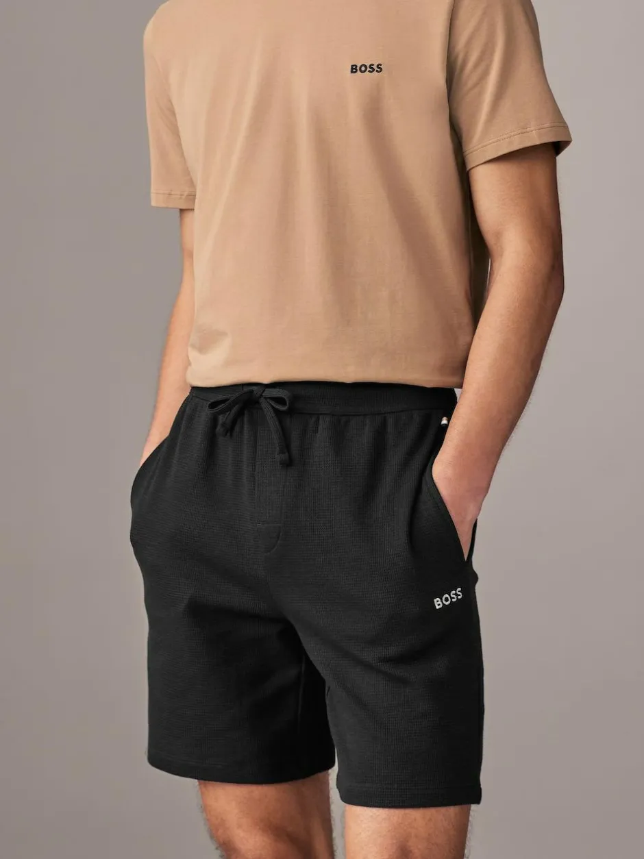 BOSS Black Waffle Shorts Hot