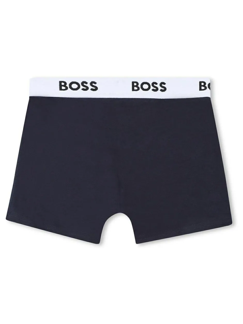 BOSS Blue 3 Pack Logo Boxers Hot