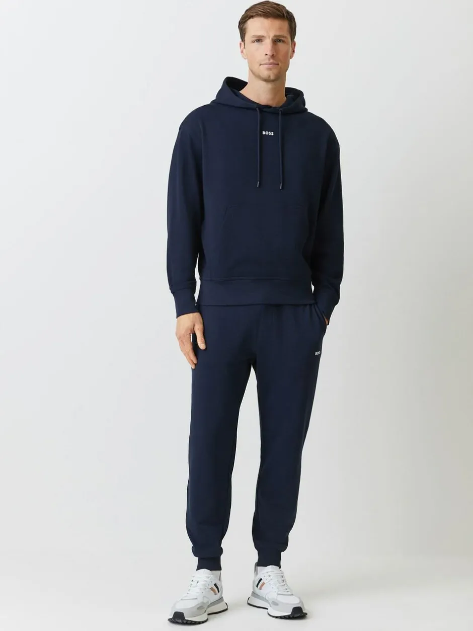 BOSS Logo Hooded Tracksuit Blue Clearance