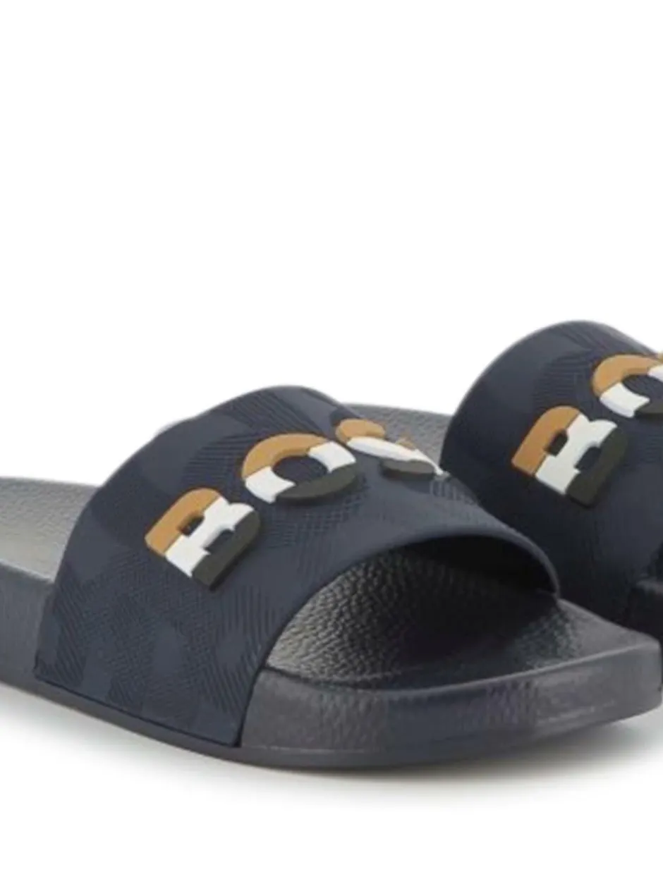 BOSS Blue Logo Sliders With Touch Fastening Best