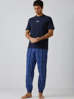 BOSS Blue Regular-Fit Logo Pyjamas Set New