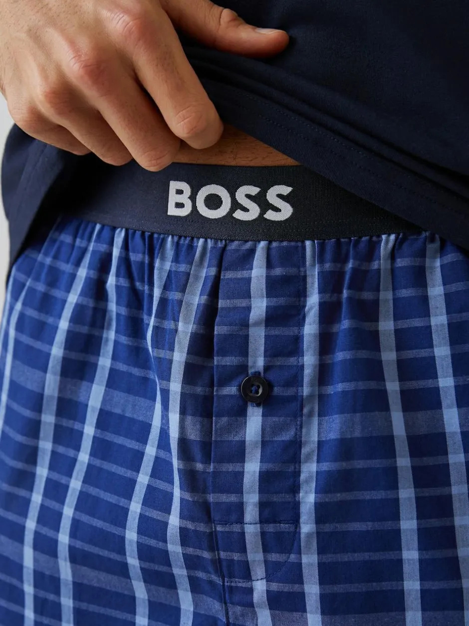 BOSS Blue Regular-Fit Logo Pyjamas Set New