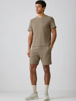 BOSS Brown Waffle Shorts Sale