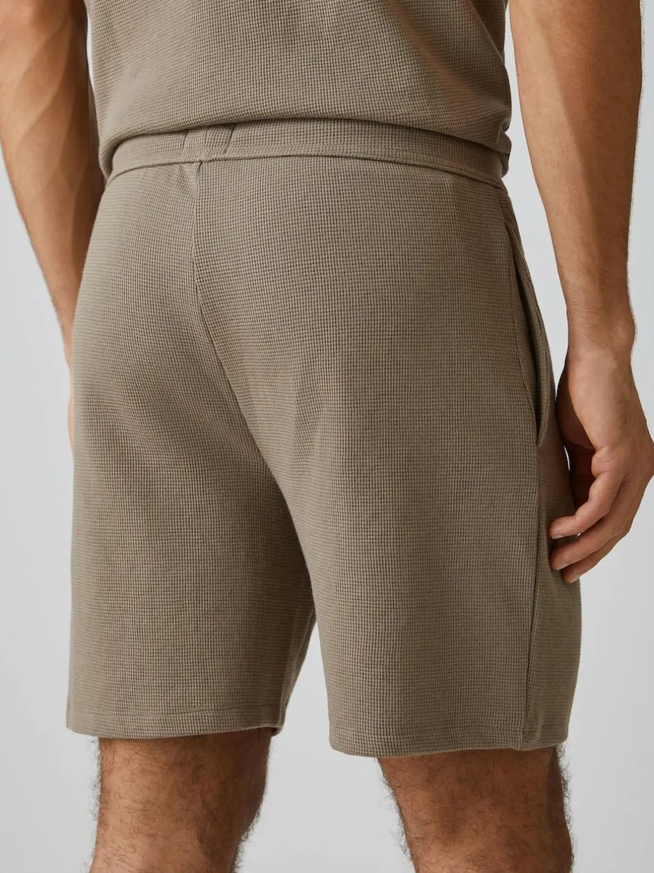 BOSS Brown Waffle Shorts Sale