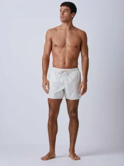 BOSS Piranha Printed Swim Shorts Cream New