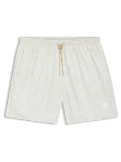 BOSS Piranha Printed Swim Shorts Cream New
