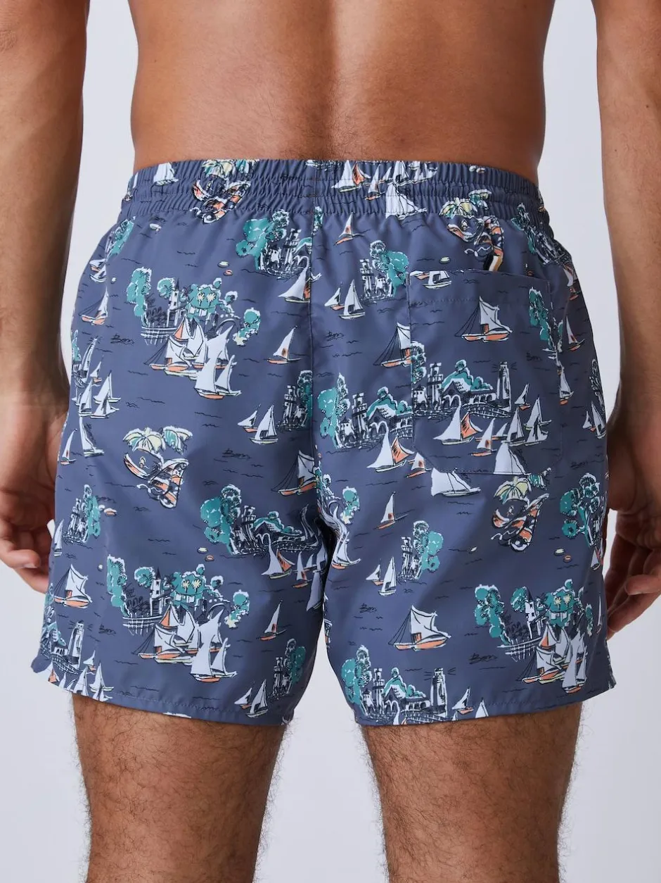 BOSS Piranha Printed Swim Shorts Grey