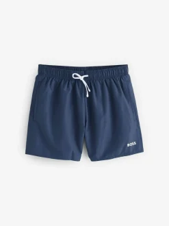 BOSS Navy Swim Shorts, Bag, Towel Beach Gift Set Best