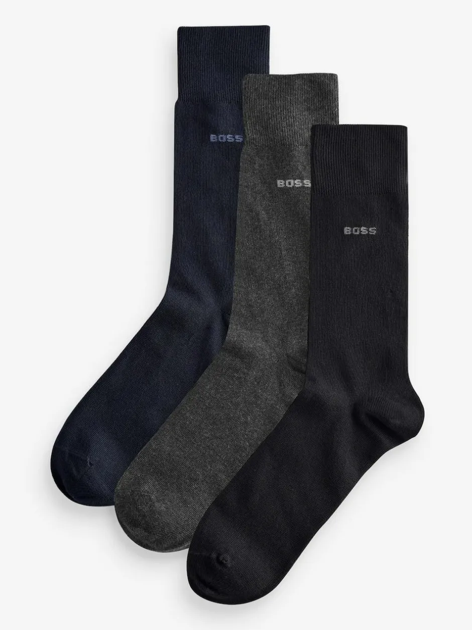 BOSS Logo Socks 3 pack Nude Sale