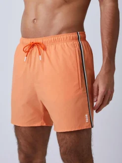 BOSS Iconic Side Stripe Logo Swim Shorts Orange