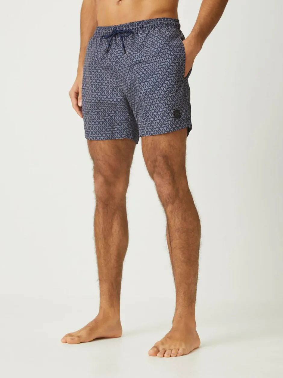BOSS Vibe Printed Swim T-shirt Orange Hot