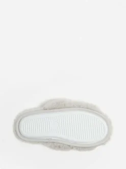 Boux Avenue Cross Band Slippers Light Grey Hot