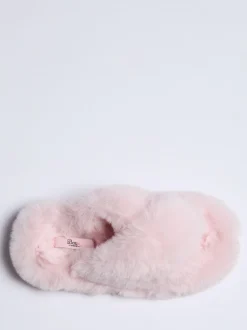 Boux Avenue Pink Ridge Sole Cross Band Slippers Clearance