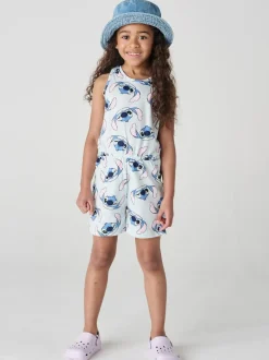 Brand Threads Blue 100% Cotton Stitch Playsuit Outlet