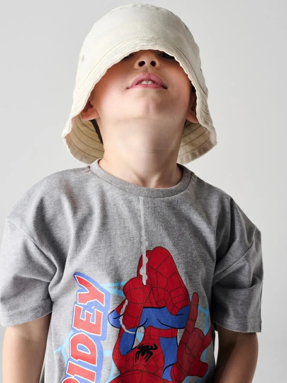 Brand Threads Grey & Red Spidey and His Amazing Friends 100% Cotton Top and Short Set Discount