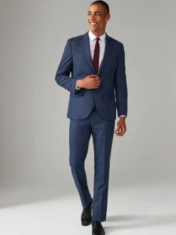 Next Bright Blue Regular Fit Textured Suit Jacket Online