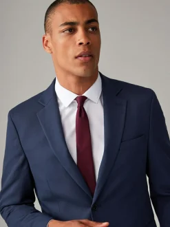 Next Bright Blue Regular Fit Textured Suit Jacket Online