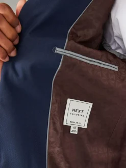 Next Bright Blue Regular Fit Textured Suit Jacket Online