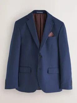 Next Bright Blue Regular Fit Textured Suit Jacket Online
