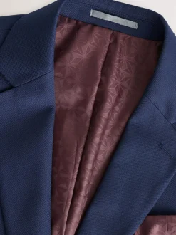 Next Bright Blue Regular Fit Textured Suit Jacket Online