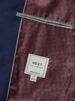 Next Bright Blue Regular Fit Textured Suit Jacket Online