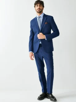 Next Skinny Fit Textured Suit Jacket Bright Blue New