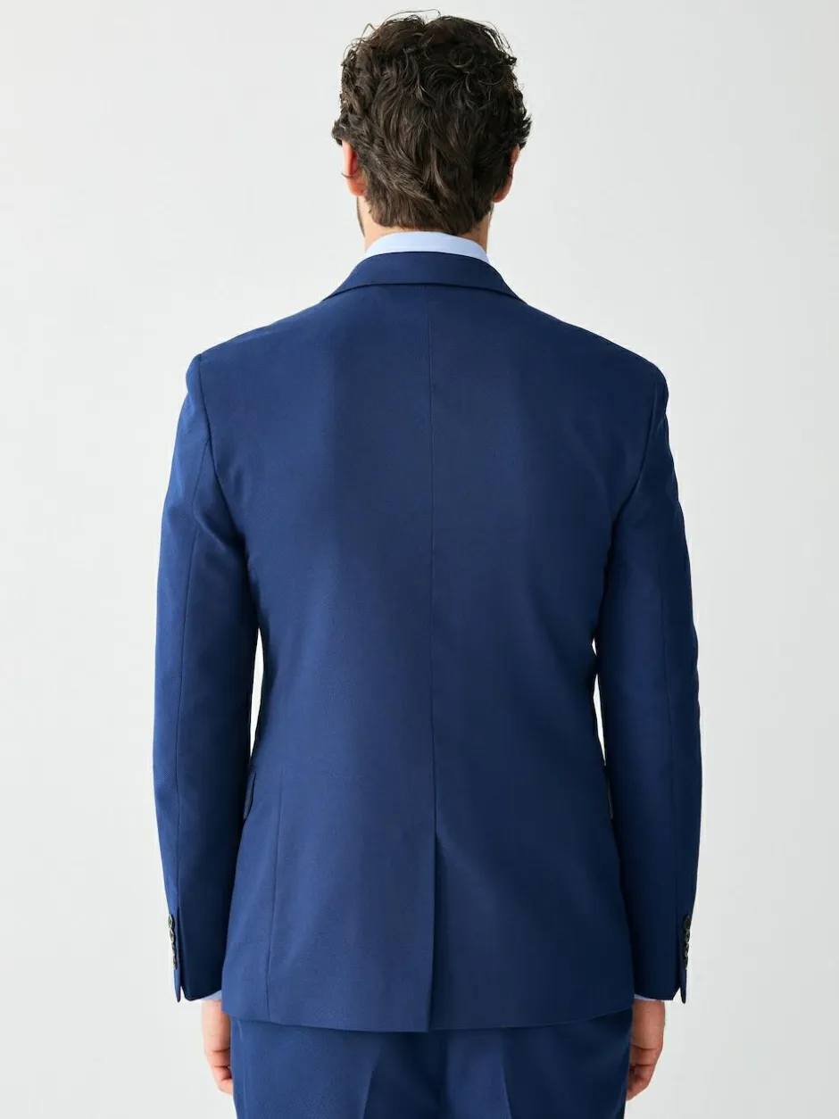 Next Skinny Fit Textured Suit Jacket Bright Blue New