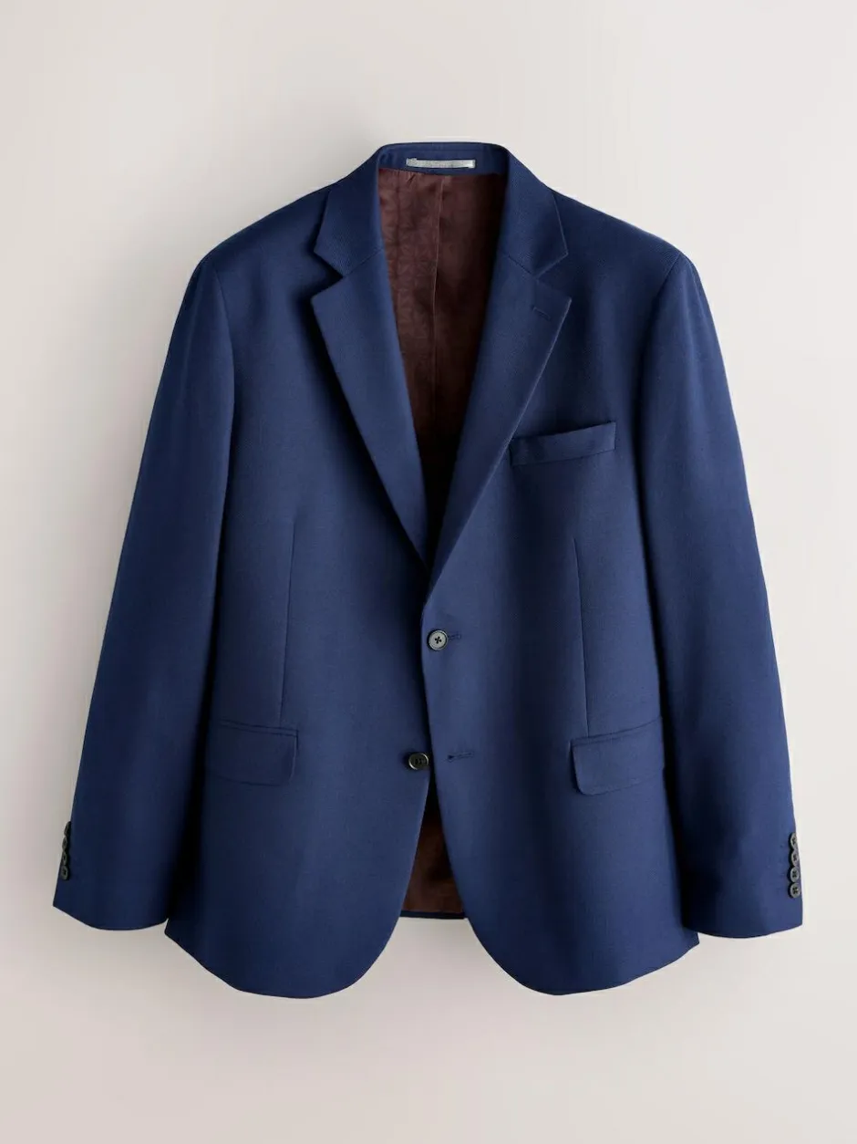 Next Skinny Fit Textured Suit Jacket Bright Blue New