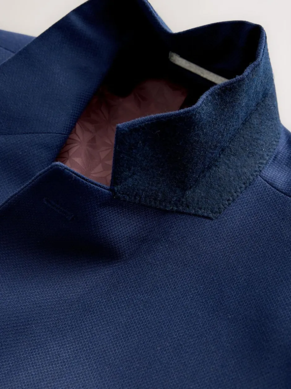 Next Skinny Fit Textured Suit Jacket Bright Blue New