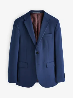 Next Bright Blue Slim Fit Textured Suit Jacket