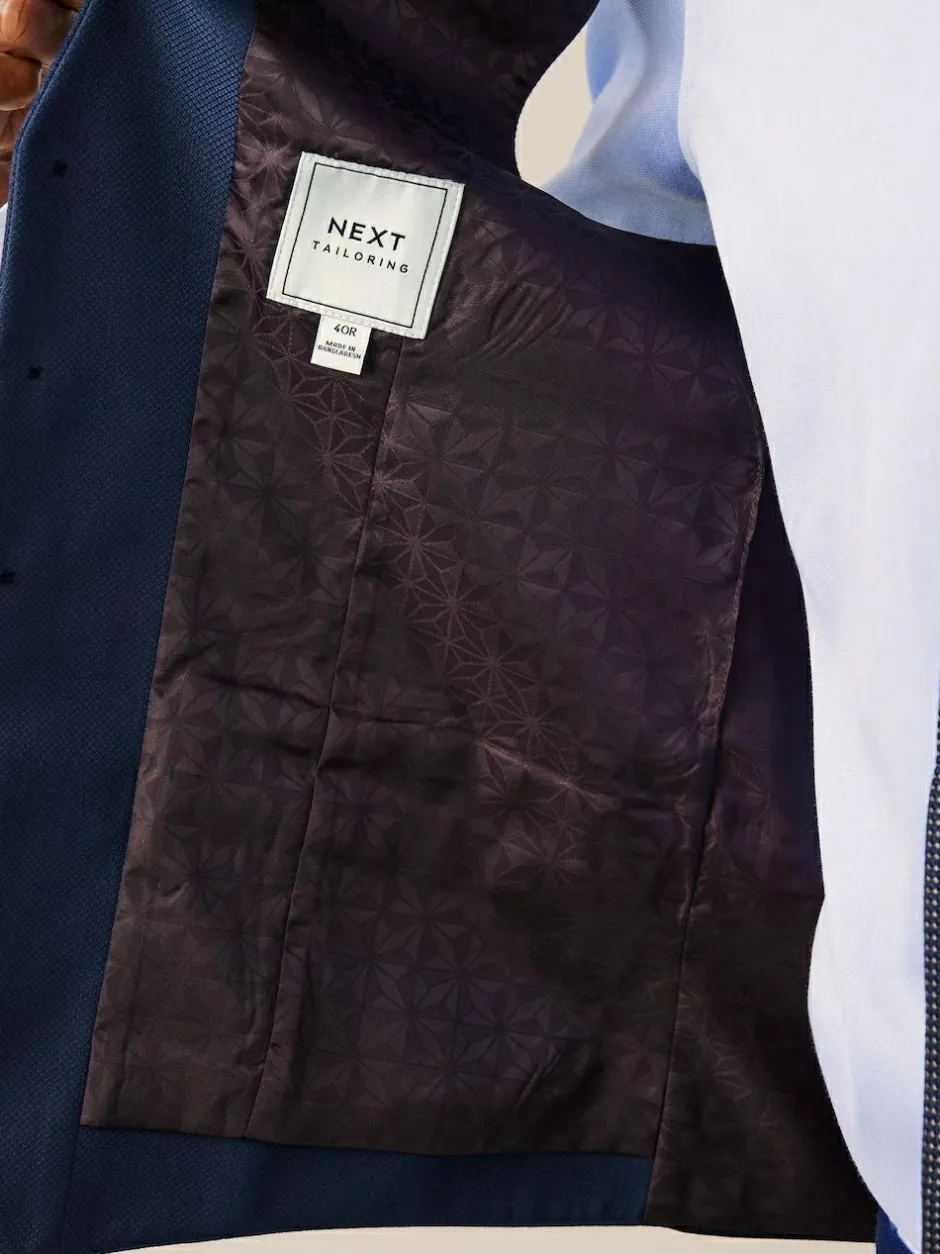 Next Bright Blue Textured Suit Waistcoat Outlet