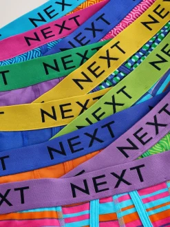 Next Bright Blue/Orange Spot 10 pack A-Front Boxers Sale