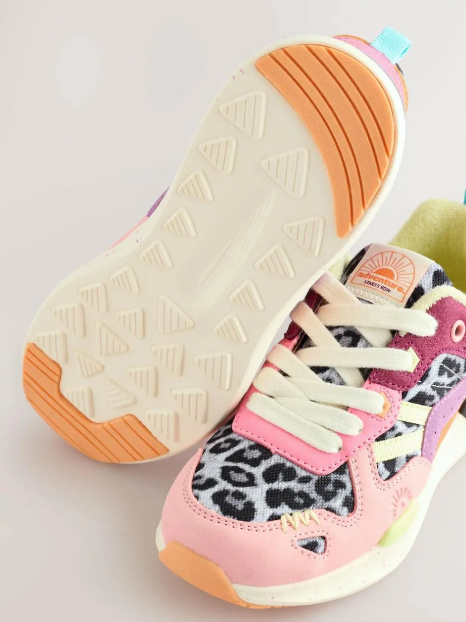 Next Colourblock Lace-Up Trainers Bright New