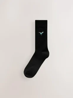 Next Fun Embroidered Socks 8 Pack Bright Dinosaur Clearance