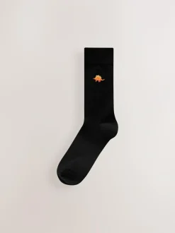 Next Fun Embroidered Socks 8 Pack Bright Dinosaur Clearance